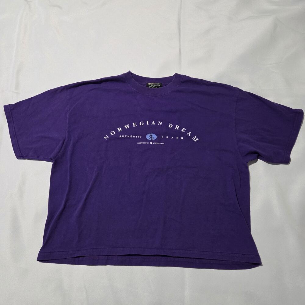 Vtg 90s Norwegian Dream Cruise Line T-Shirt XL Purple‎ Single Stitch Made in USA